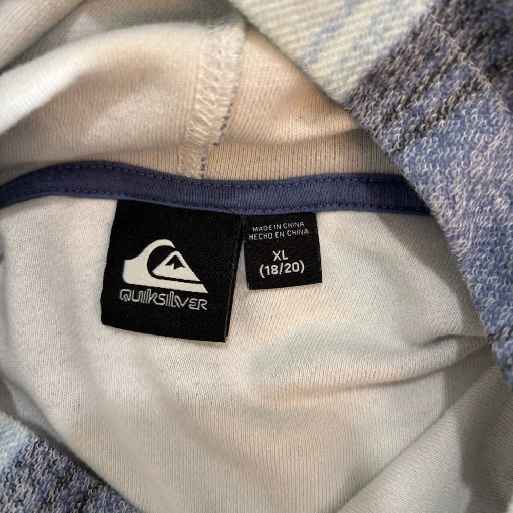 Quiksilver Kids Boys‎ Striped Hoodie Pullover Long Sleeve Pocket XL 18/20 Blue